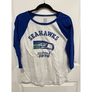 Seattle Seahawks Women's NFL Raglan 3/4 Sleeve Shirt Size Small
